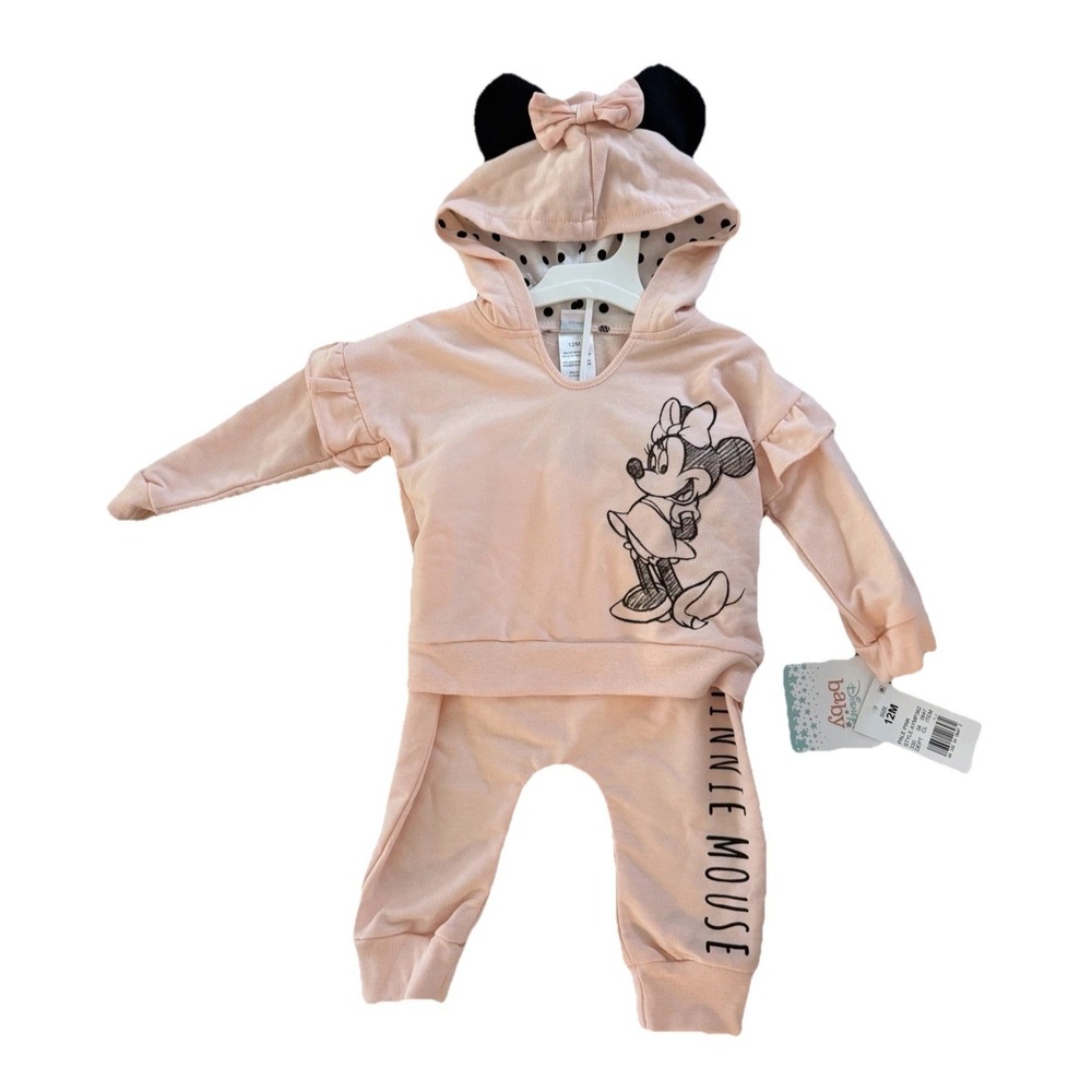 Disney Baby Minnie Mouse Hoodie and Joggers Set Pale Pink 12M AYMP3662